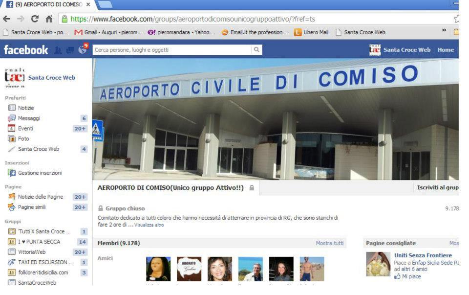  Facebook spinge per l’Aeroporto di Comiso: i membri del gruppo si ritrovano per fare il punto