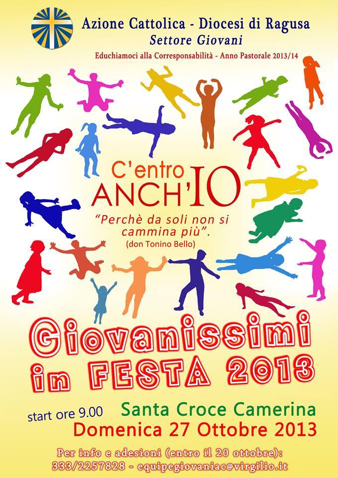  L’Azione Cattolica promuove il dialogo, domenica 27 “Giovanissimi in festa: C’entro anch’io”