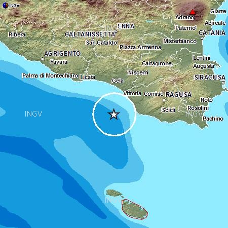 Lieve scossa di terremoto al largo di Punta Secca (magnitudo 2.1): ma nessuno se ne accorge