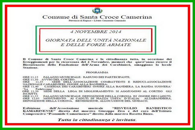  Santa Croce, le celebrazioni del 4 novembre: è anche la festa dei carabinieri LEGGI IL PROGRAMMA