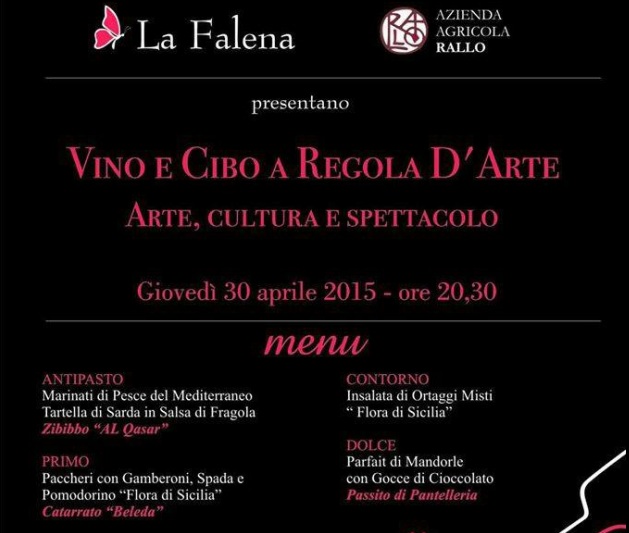  L’arte si coniuga alla bontà del cibo e del vino nella serata del 30 aprile