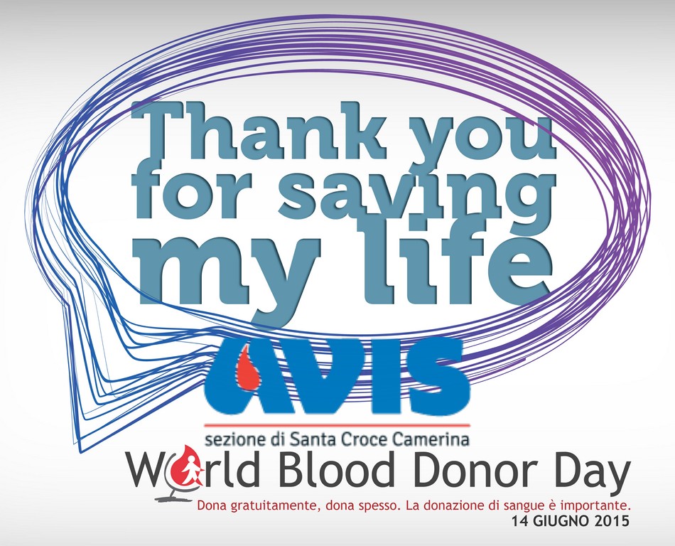 Giornata mondiale del donatore di sangue: domenica dalle 8 alle 12 all’Avis