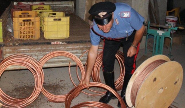 Santa Croce: carabinieri sventano furto di cavi elettrici della Telecom