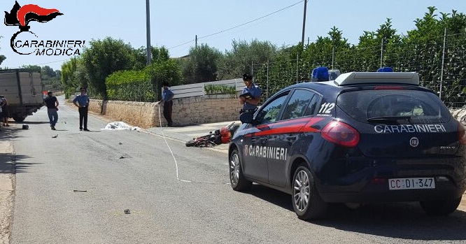  Modica – Motociclista contro un furgone sulla s.c. Busita, perde la vita un giovane 18enne