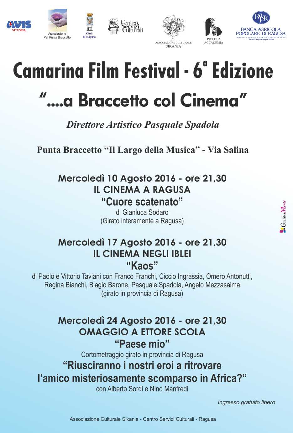  Punta Braccetto – Camarina Film Festival, Pasquale Spadola sceglie come location la frazione balneare