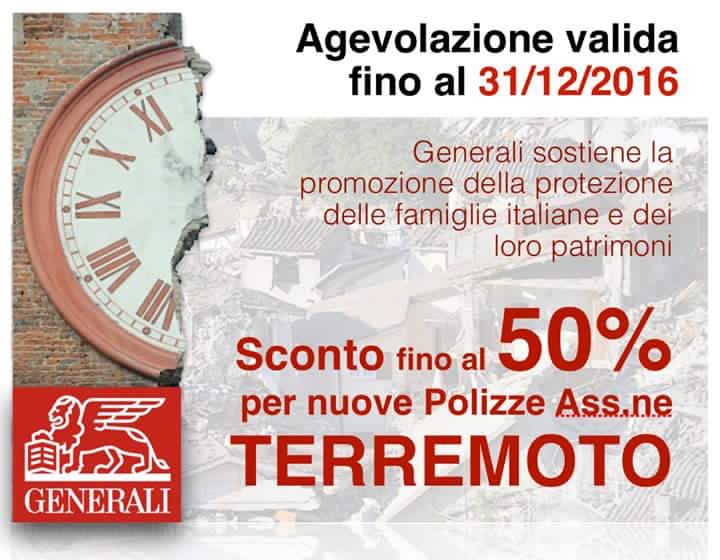  Generali Informa: fino al 31/12 risparmi il 50% se ti assicuri contro il terremoto