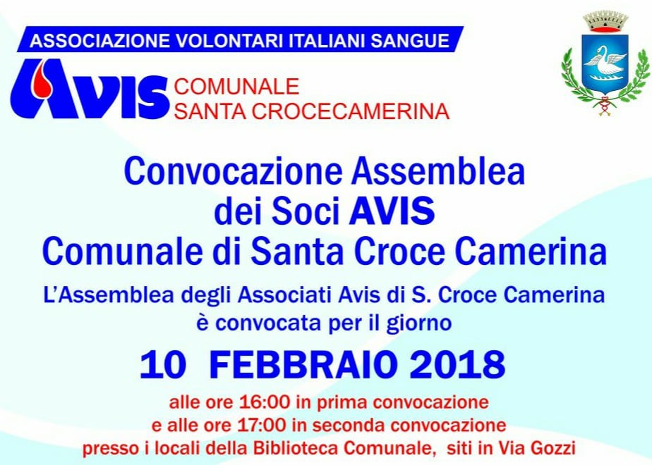  Sabato alle 16 l’assemblea dei soci Avis: i donatori sono quasi mille