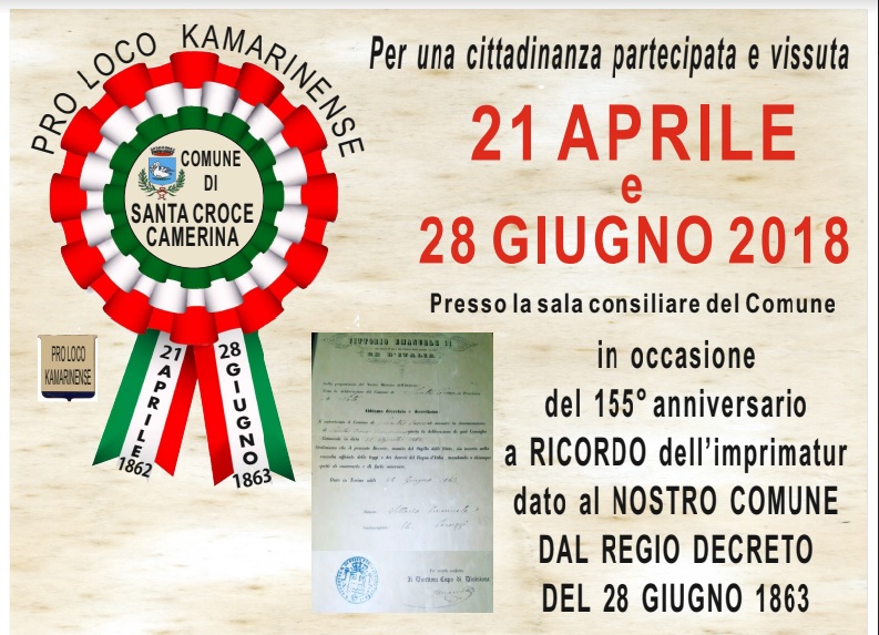  Santa Croce Camerina, 155 anni dopo: l’evento Pro Loco in LIVE STREAMING