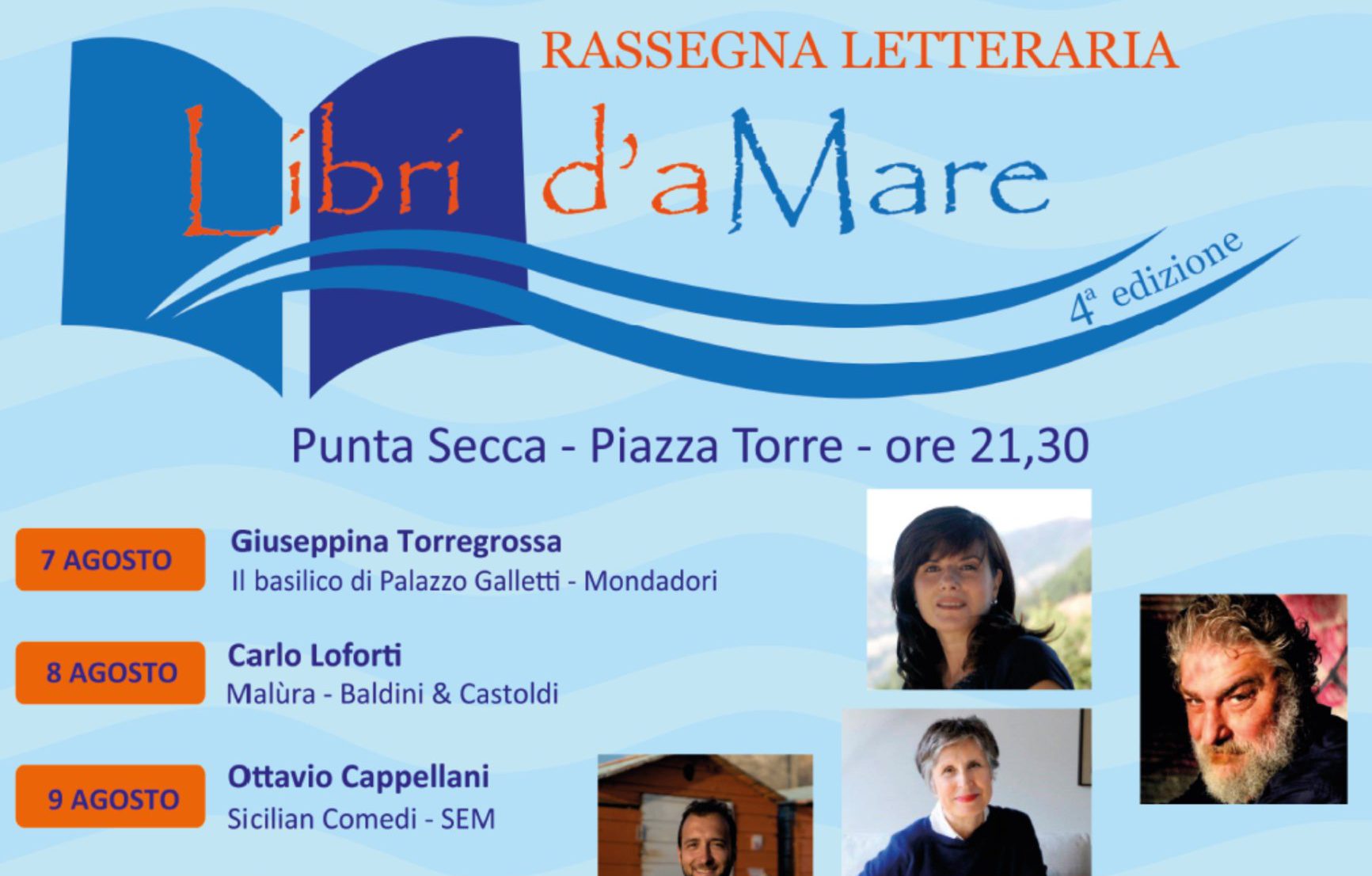 Scatta domani sera in piazza Torre la quarta edizione di “Libri d’aMare”