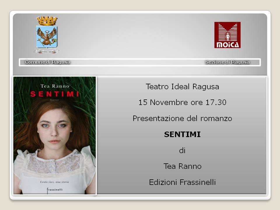  Ragusa – Al teatro Ideal la presentazione di “Sentimi”, ultimo romanzo di Tea Ranno