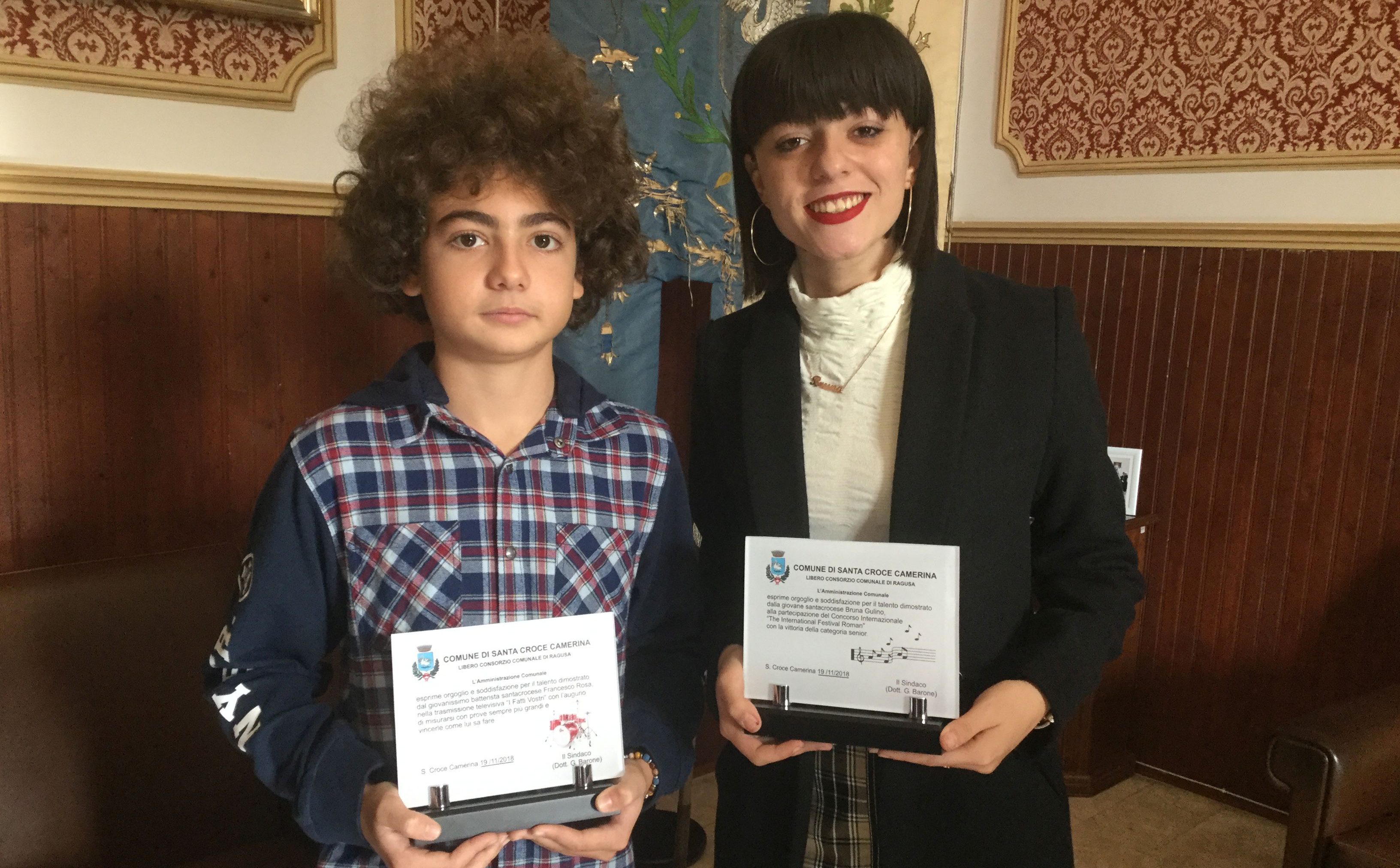  Francesco e Bruna, il futuro vi sorride: premiati in Comune dal sindaco VIDEO