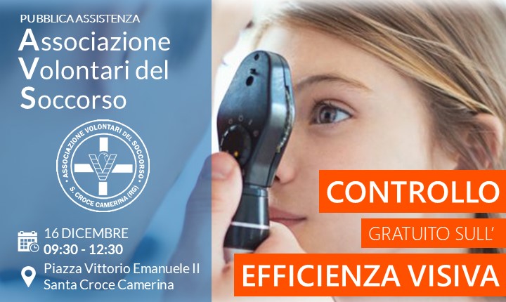 L’AVS torna in piazza: domenica 16 dicembre controllo gratuito della vista