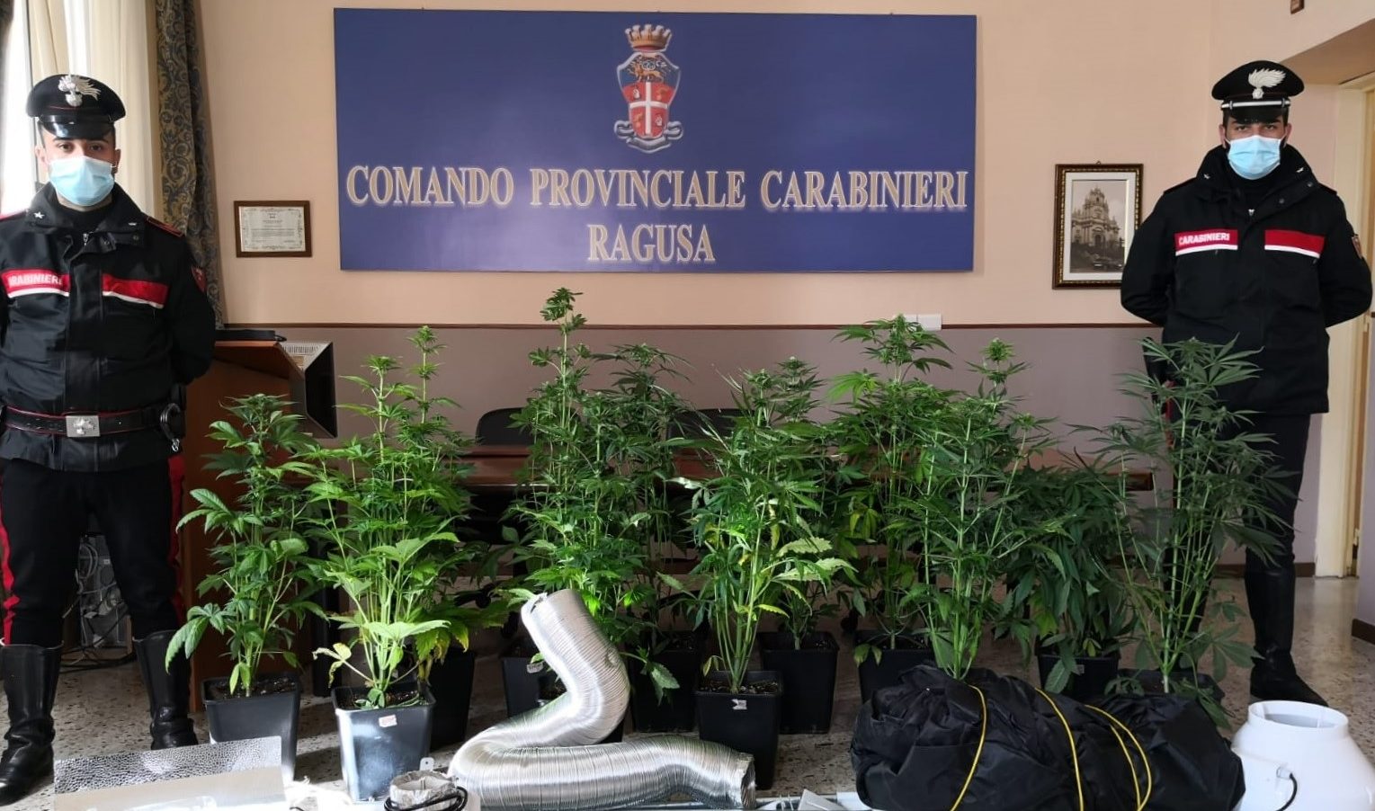  Ragusa – La marijuana è un affare di famiglia: coltivazione in casa, arrestati padre e figlio