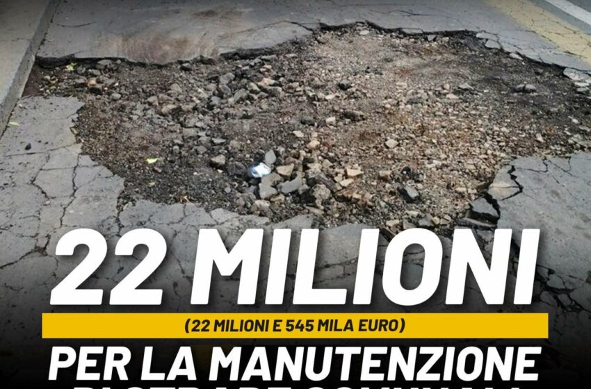  Manutenzione delle strade: in arrivo altri 90 mila euro da Roma