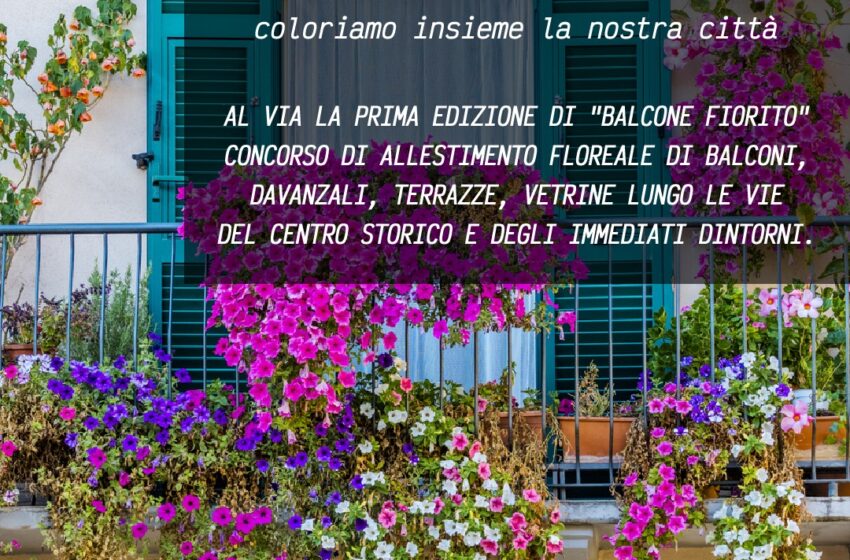  “Balconi fioriti”: scatta il concorso per abbellire la città. Premio da 200 euro