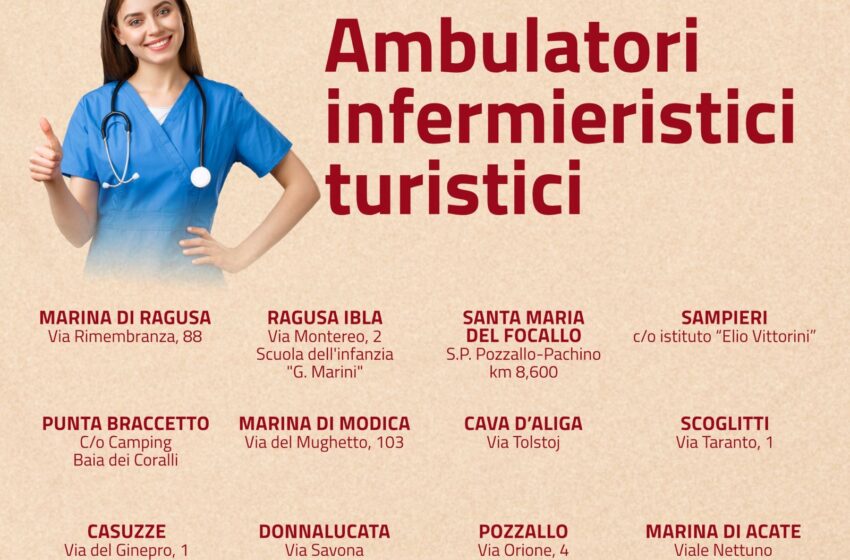 ASP Ragusa attiva ambulatori infermieristici per l’estate nelle principali località turistiche